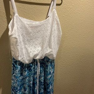 Strapless sun dress with lace